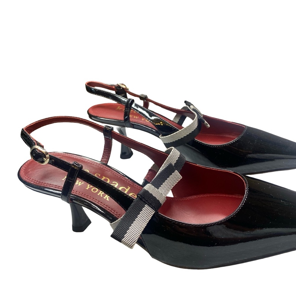 Kate Spade Black Patent Maritza  Leather Heels - Picture 8 of 10